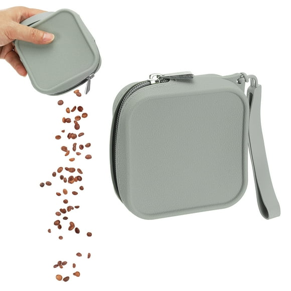 Uxcell Silicone Dog Treat Pouch, Auto Closure, Pocket Size, Portable Walking Bag for Dog and Cat 4x4 Inch (Gray, 1Pcs ), Intended for Pet Travel / Training / Walking