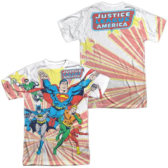 dc comics men's  coming at you  sublimation t-shirt white