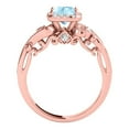 thumbnail image 3 of Aonejewelry 1.50 Carat Cushion Cut Aquamarine In Center and White Diamond On Side Engagement Ring Women Crafted In 10K Solid Rose White Yellow Gold, 3 of 7