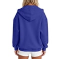 thumbnail image 3 of ASDFVBKG Womens Zip Up Hoodies Oversized Long Sleeve Sweatshirts Fall Fashion Jackets Winter Clothes with Pockets Royal Blue L, 3 of 5