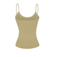thumbnail image 2 of Basic Women Camisole Cami Built-In Shelf Bra Adjst Strap Tank Top - Junior Size, 2 of 3