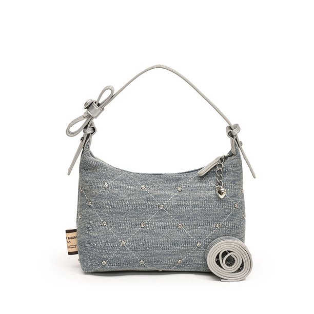 Bolso de mezclilla de diseño de nicho para mujer, nuevo estilo 2025, moderno, versátil, de un solo hombro, bolso de cubo portátil de alta gama