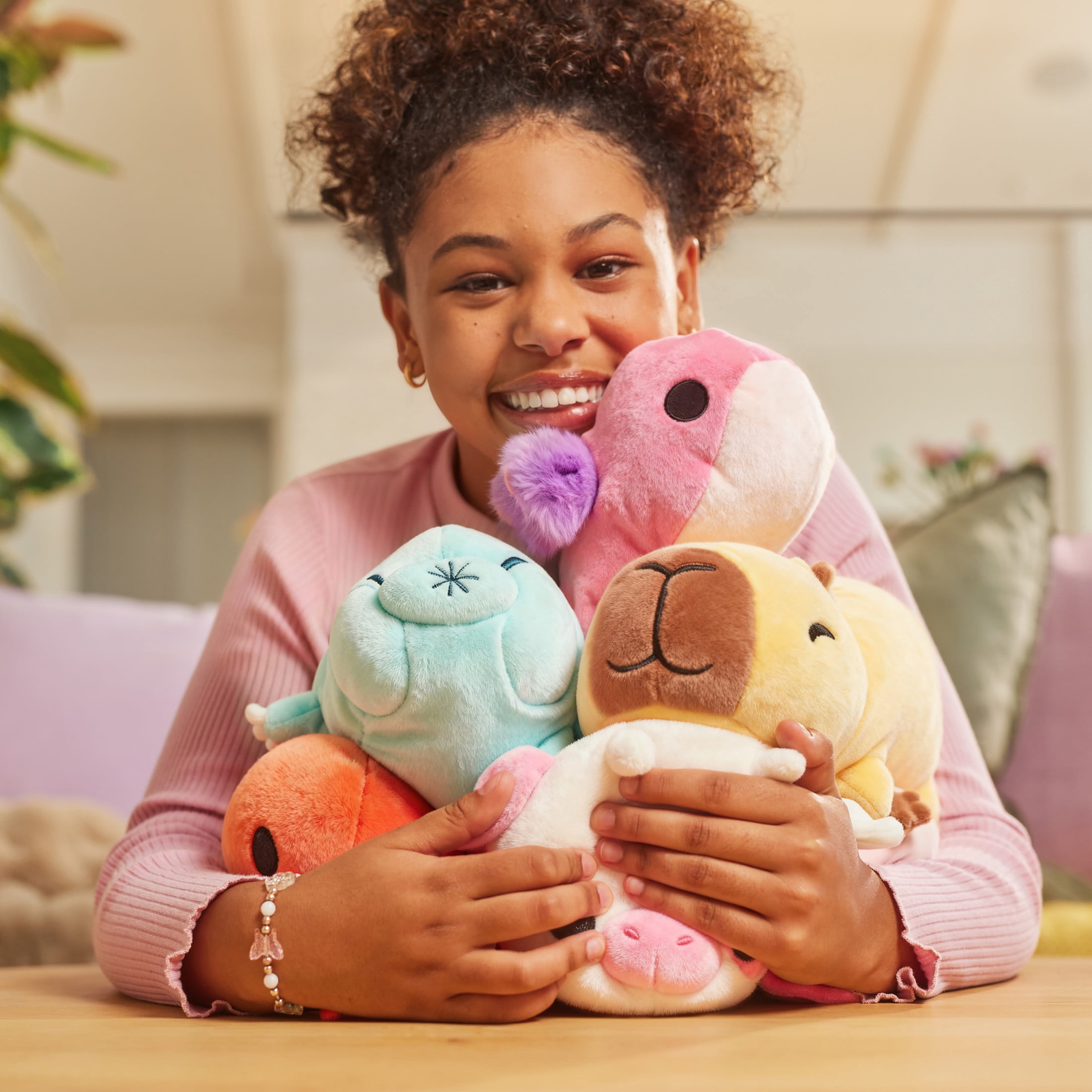 Hug a Lumps Small 1.65 lbs Connie the Capybara Weighted Plush, Soft Stuffed Animal Toy by ZURU