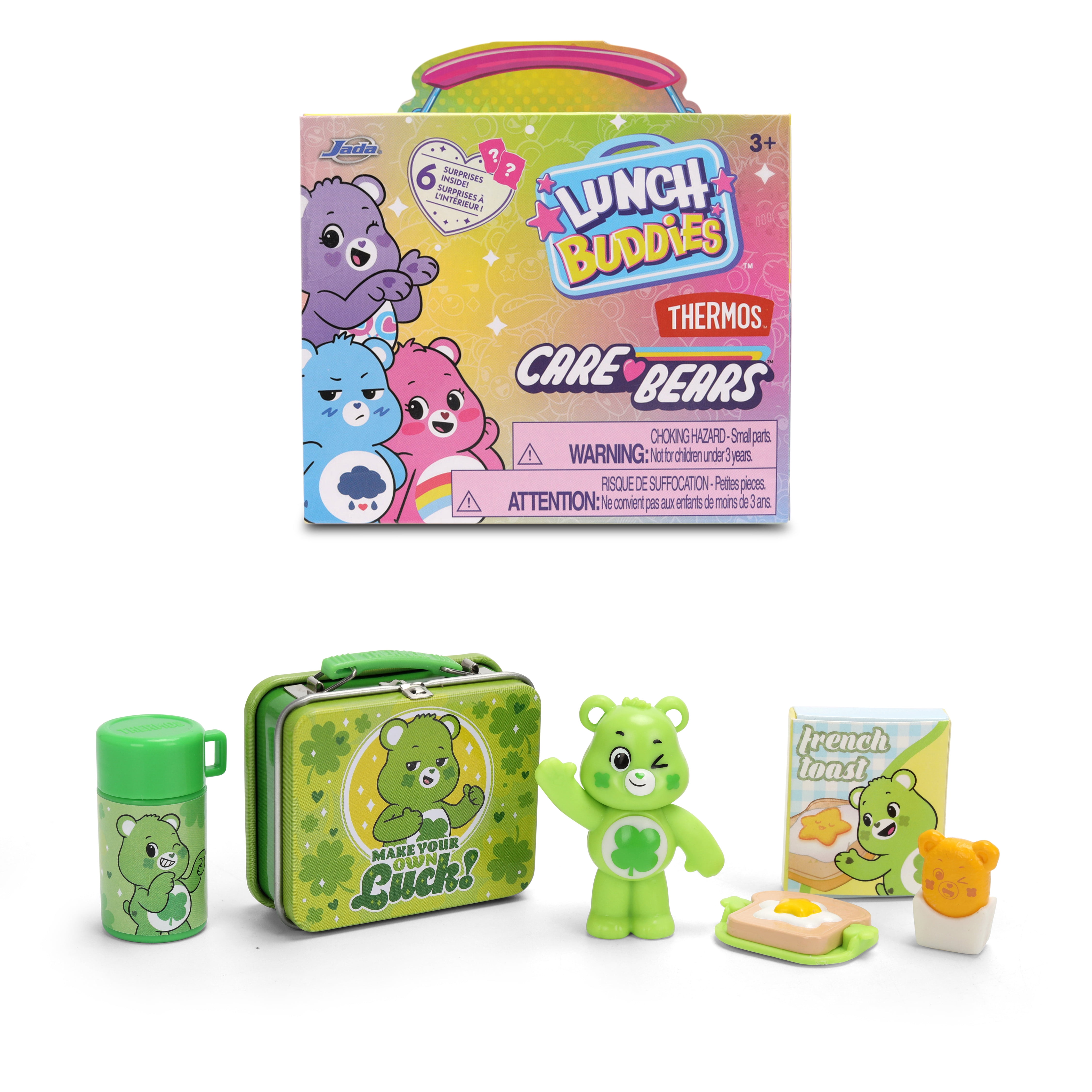 Jada Lunch Buddies – Collectible Mini Tin with Thermos, Figure & Food Accessories – 2-Inch Care Bears Toy – Care Bears & Friends – for Kids Ages 5+ (One Piece, Styles May Vary)