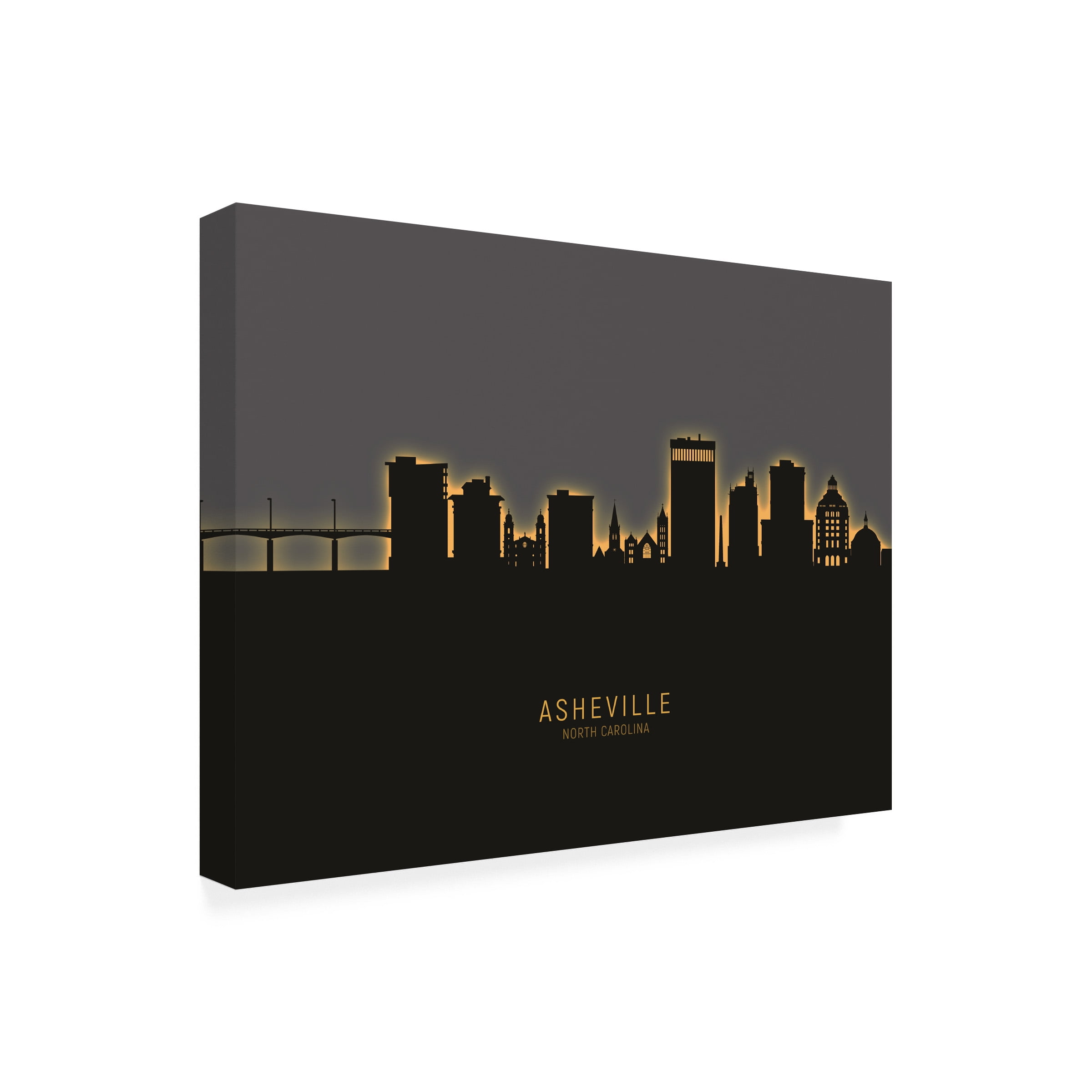 Michael Tompsett 'Asheville North Carolina Skyline Glow II' Canvas Art