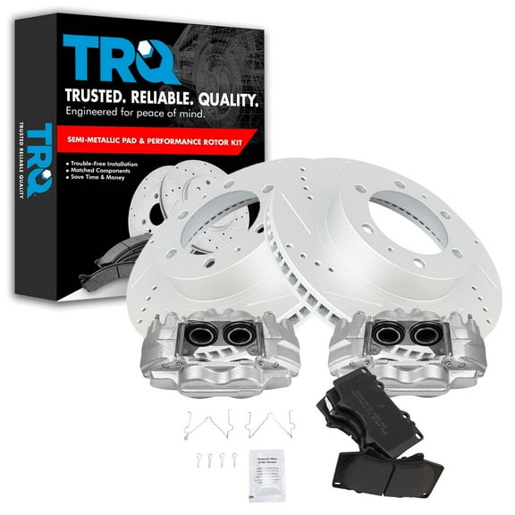 TRQ Front Brake Pads & Drilled Rotors Kit Fits Toyota 4Runner FJ Cruiser Tacoma BKA14980