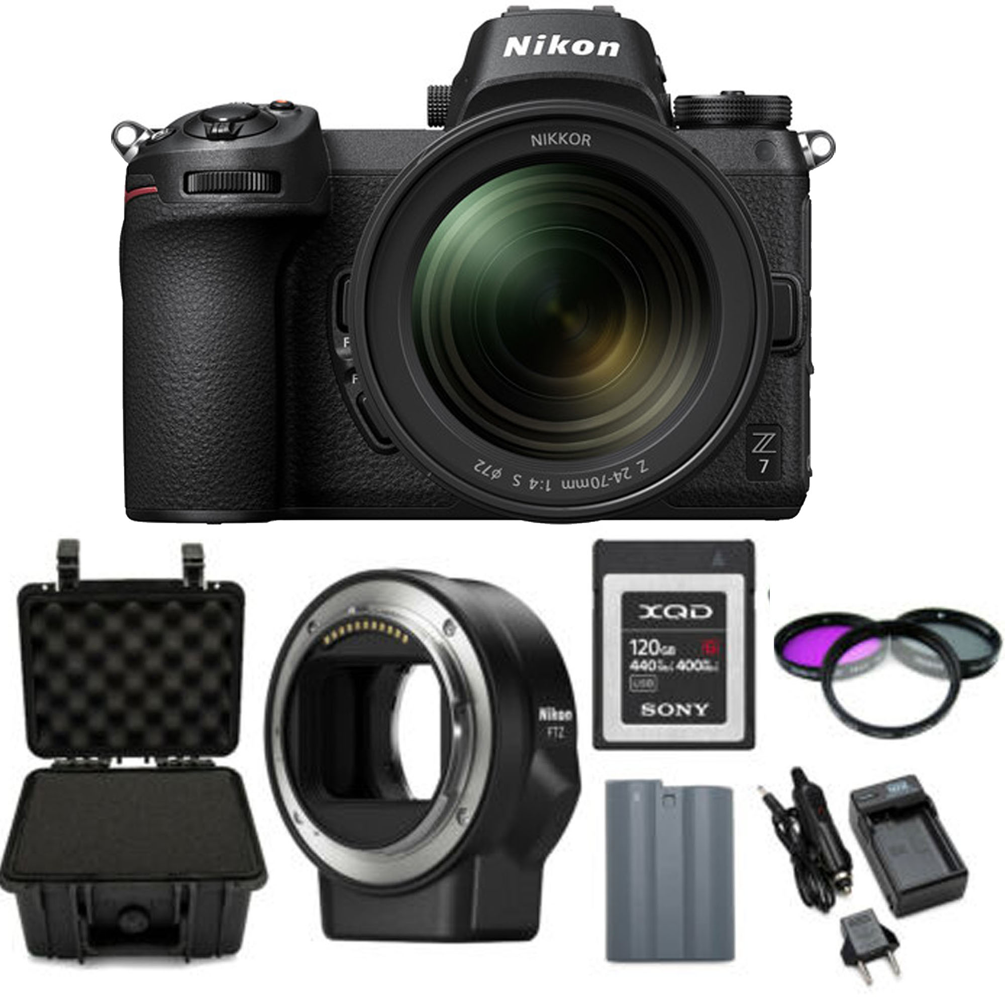 Nikon Z7 Mirrorless Digital Camera with 24:70mm Lens with Mount Adapter Bundle USA - image 1 of 1