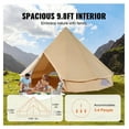 thumbnail image 4 of Canvas Bell Tent - 9.8ft Yurt Tent for 4 People - 3m Camping Tent with Stove Jack, 4 Season Breathable Cotton Canvas Tent for Outdoor Camping, 4 of 7