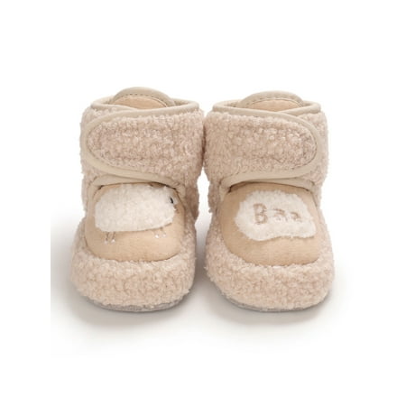 

Rotosw Baby Slipper Booties Prewalker Boots Soft Sole Crib Shoes Infant Snow Boot Newborn Breathable First Walker Apricot 4C