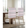 thumbnail image 5 of nqOlkjepod Pink Grey Stripe Chair Covers Set of 4, Decorative Chair Back Cover, Minimalist Farmhouse Striped Dining Room Chair Slipcovers Removable Chair Protectors Covers for Party Banquet, 5 of 7