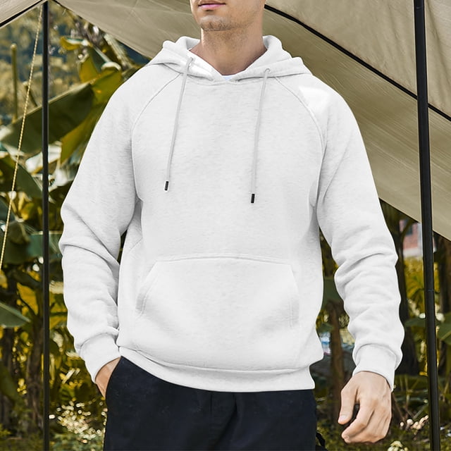 Sudadera con capucha para hombre, estilo informal, con capucha, color liso, mangas largas en los hombros, blusa de poliéster.
