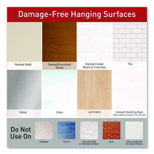 General Purpose Hooks, Large, Plastic, White, 5 lb Capacity, 12 Hooks and 18 Strips/Pack | Bundle of 10