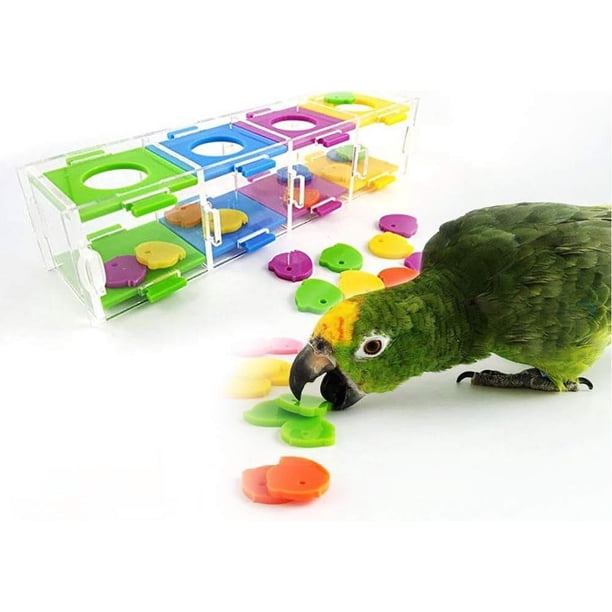Juguetes para pájaros, juguetes coloridos para loros, inteligencia, entrenamiento interesante para pájaros, juego de rompecabezas interactivo para loros, pájaros, periquitos, cacatúas