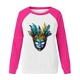 thumbnail image 5 of Zedker Mardi Gras Long Sleeve Shirt for Women 2026 Carnival Tops Mardi Gras Purple Sweatshirt for women, 5 of 6