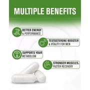 NaturalSlim Natural Testosterone Booster for Men - Male Enhancing Supplement with Ginkgo Biloba, L Arginine, Zinc, Vitamin B3, Testofen for Energy, Muscle Builder & Metabolism - 180 Capsules