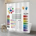 thumbnail image 3 of Kids Alphabet Shower Curtain Educational ABC Students Baby Learning Tool for Bathroom Decor Polyester Fabric Waterproof Sets with 12 Hooks 72x72 Inch, 3 of 6