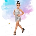 thumbnail image 2 of Curuila Toddler Child Girls Dance Dress With Tassels Solid Color Crew Neck For Performance Soft Casual Dresses Size 10-11 Years, 2 of 4