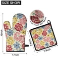 thumbnail image 6 of Pioneer Flower Kitchen Oven Mitt and Pot Holder Sets 2 Pcs for Baking, Cooking and Grilling, Heat Resistant Up To 392 °F, 6 of 7