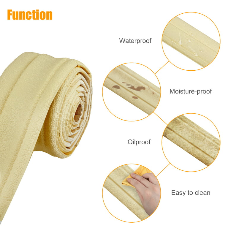 90inch Self Adhesive Flexible Foam Molding Trim, TSV 3D Waterproof  Moisture-proof Wallpaper Border Peel and Stick Decorative Wall Lines for  Home