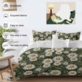 thumbnail image 3 of 3 Piece White Daisies Duvet Cover Set Full Size,Microfiber Comforter/Quilt Cover with Corner Ties and 2 Pillowcases,Farmhouse Botanical Flowers Leaves Green All Season Bedding with Zipper Closure, 3 of 8