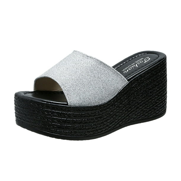 Amzcrzy Zapatos de mujer,Zapatos de mujer,Zapatillas de mujer, Sandalias de playa transpirables con tacón Matsu, suela gruesa y tacón inclinado para mujer Sandalias Mujer Zapatillas De Casa