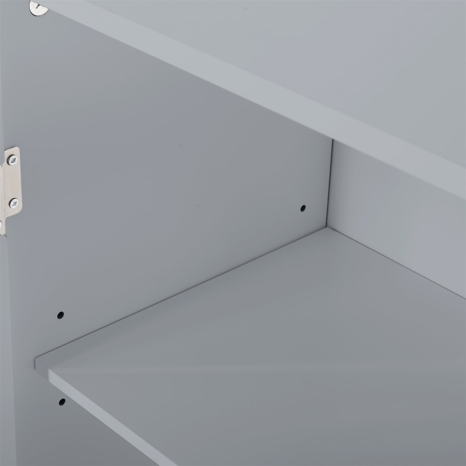 Kadyn MDF Bathroom Storage Cabinet, Floor Storage Cabinet with Double Door, Accent Storage Cabinet for Kitchen, Gray