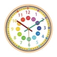 thumbnail image 1 of Horloge Murale Colorée Enfants Salle de Classe à Piles Affichage de l'Heure Mains Colorées Colorées, 1 of 6