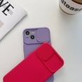 thumbnail image 6 of Slim Fit Case for iPhone 14 Plus, 2MM Camera Lens Sliding Design Sleek Candy Colors Protective Cover with Military Grade Soft Lining Silicone Skin-Friendly Shockproof Anti-Scratches Case,Purple, 6 of 8