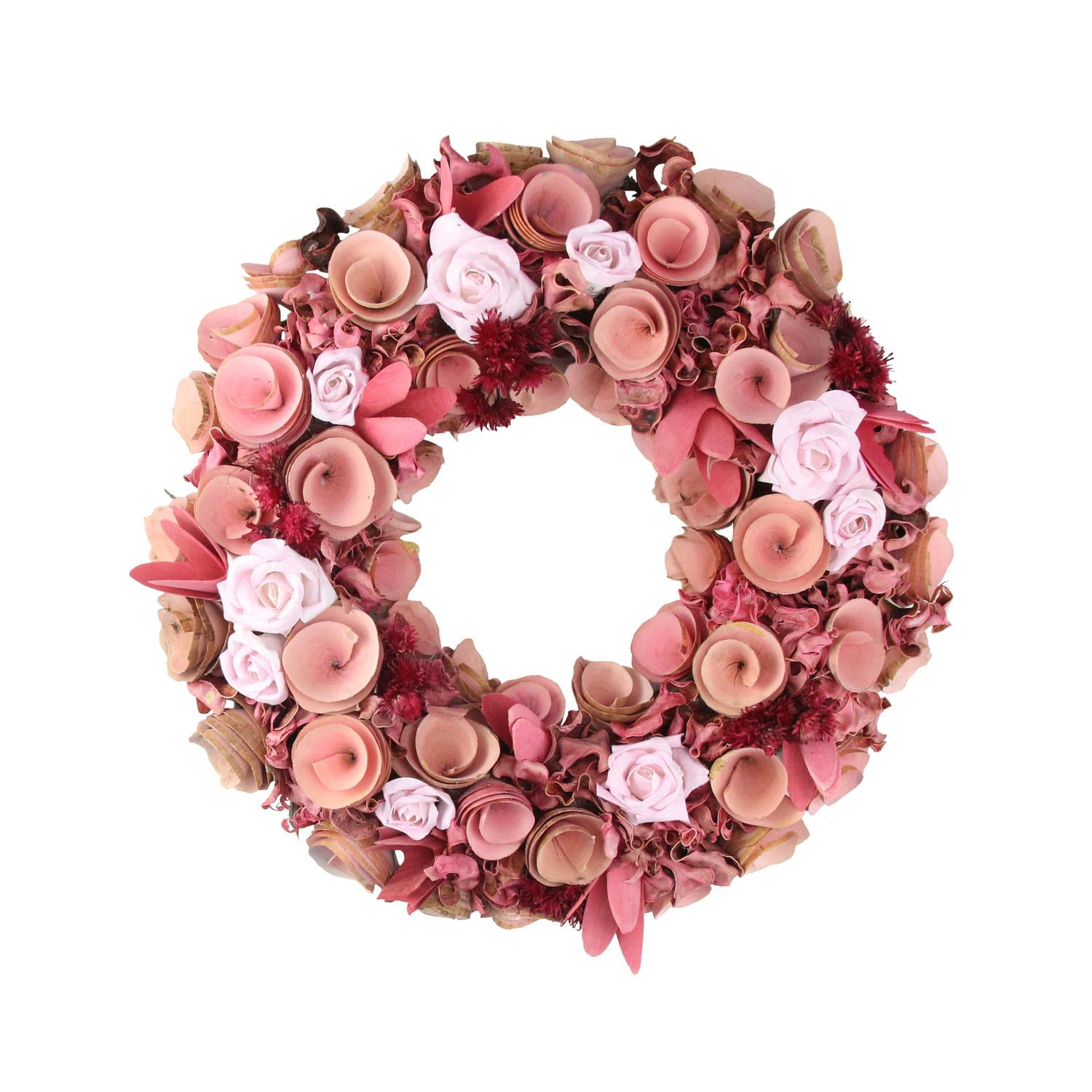 Northlight Floral Leaf Artificial Spring Wooden Wreath, 13' (Multi-color)