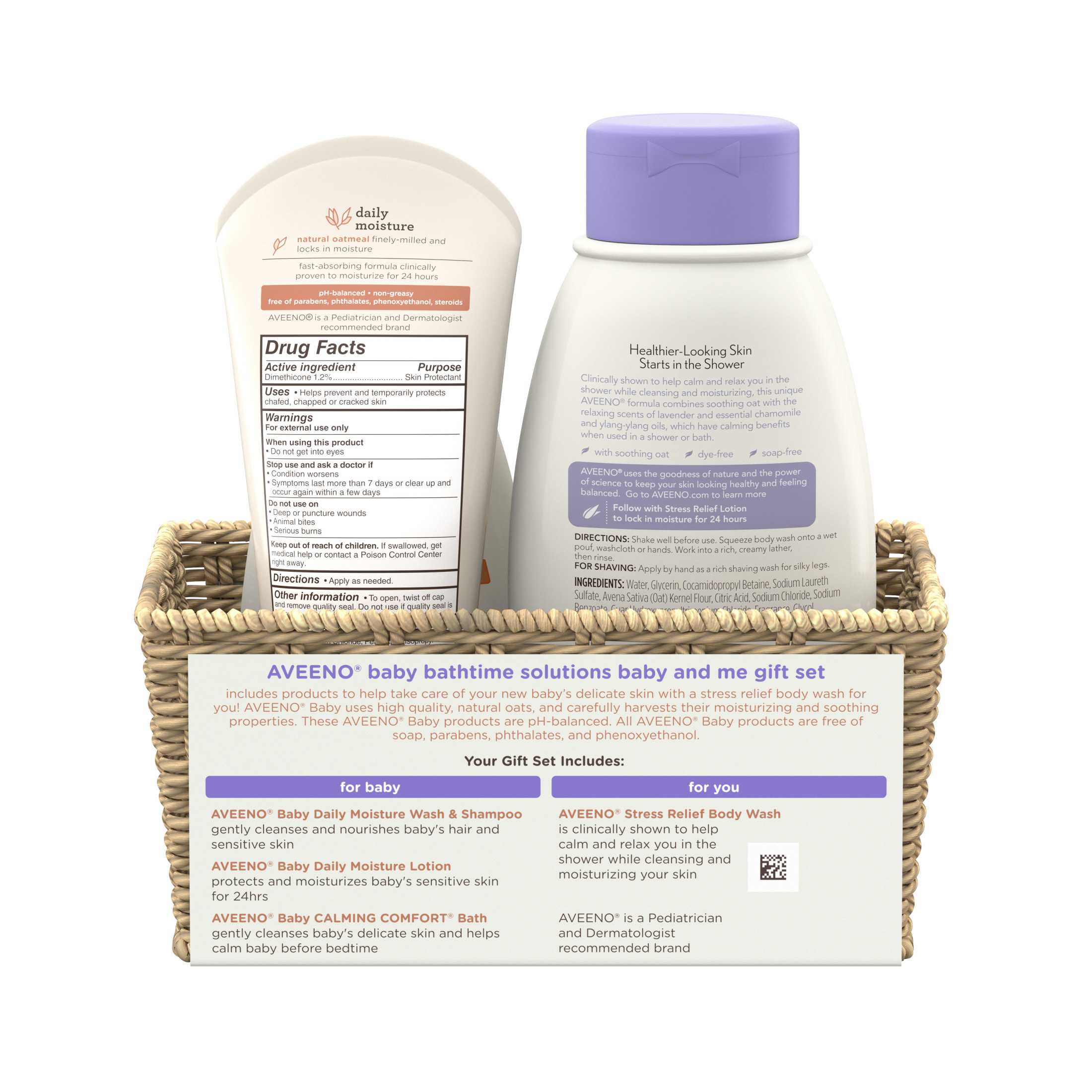 Aveeno Baby Daily Bathtime Solutions Baby & Me Gift Set, 4 items - image 3 of 9