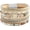 Boho(Khaki), variant on Leopard Bracelet for Women, Boho Leather Wrap Multi-Layer Pearl Crystal Bracelet Bangle Jewelry