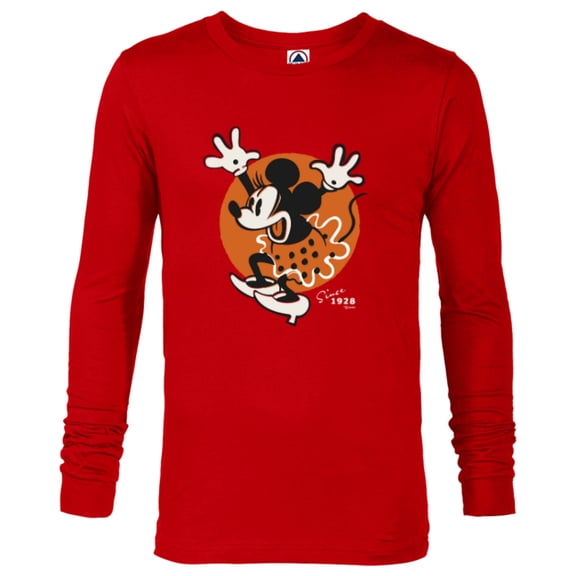 Disney 100 Minnie Mouse Excited Since 1928 Vintage D100 - Long Sleeve T-Shirt for Men - Customized-New Red