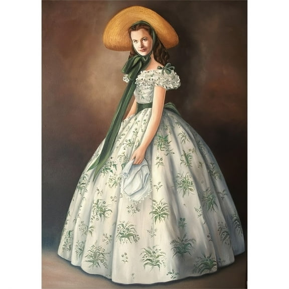 Adult DIY 5D Diamond Painting Kit, Gone with the Wind Series Art Round Diamond, Full Diamond Diamond Embroidery Kit, Mosaic Cross Stitch Craft Home Wall Decoration