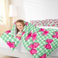 thumbnail image 4 of Manfei Ribbon Bowknot 7pcs Queen Bedding,Green Classic Grid Bedding Comforter Set Queen,Reversible, 4 of 7