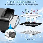 290GPH Turtle Tank Filter for 40-85 Gallon, Turtle Filter Low Water Level Available and Flow Adjustable, Turtle Water Filter for Shrimps Amphibians