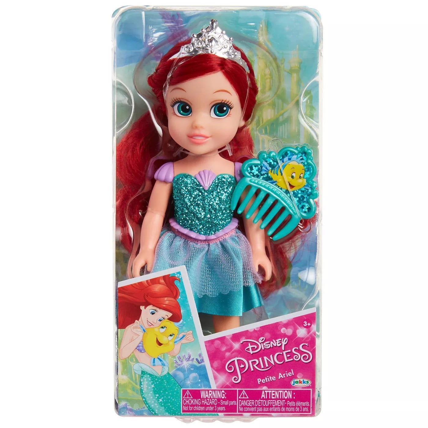 Disney Princess Beautiful Glittered Articulated 6 Inches Petite Ariel ...