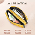 thumbnail image 2 of Monedero Mujeres Tarjetas Cartera Cuero 2 Bolsillo Billetera Amarillo, 2 of 4