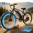 thumbnail image 3 of 26 Inch Electric Bike for Adults, 500W Peak Motor, 19MPH Top Speed, Removable 36V12Ah Battery, 7-Speed Electric commuter Bike for Commuting, Shopping, Trip UL 2849, 3 of 10