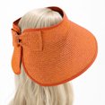 thumbnail image 6 of Jinhomg Sun Visor for Women Lightweight Breathable Roll Up Ponytail Hat Packable Beach Straw Visor Casual Summer Outdoor Sun Hats Holiday Clearance Sale Orange, 6 of 6