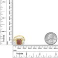 thumbnail image 3 of Gem Stone King 18K Yellow Gold Plated Silver Red Tiger Eye Ring for Women (3.79 Cttw, Emerald Cut 10X8MM, Gemstone, Size 5), 3 of 4