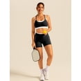 thumbnail image 4 of IBTOM CASTLE Double Layer Workout Sets for Women 2 Piece Sports Bra High Waist Biker Shorts with Pocket Yoga Pialtes Outfits Black, 4 of 7