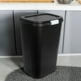 thumbnail image 3 of Hefty Kitchen Trash Can, 13 Gallon Plastic Odor Block Touch Top Garbage Bin with Push Button Lid, Black, 3 of 7