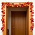 thumbnail image 6 of Kdkad Fall Thanksgiving Halloween Artificial Maple Leaf Garland Pumpkin Sunflower Berry Season Hanging Garland For Home Front Door Fireplace Decor, 6 of 7