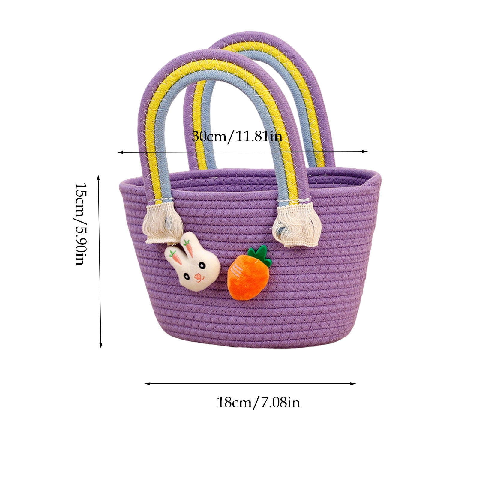 Lunxisen 2 Pcs Easter Bunny Party Decoration Storage Basket Candy Holder for Home Celebration Gift