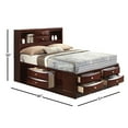 thumbnail image 4 of Acme Ireland Full Bed with Storage in Espresso Rubberwood, Multiple Sizes, 4 of 12