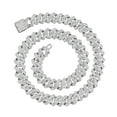 thumbnail image 3 of Chain Necklace Hip Hop Jewelry Shining Surface for Rappers Simple Argent 45cm, 3 of 8