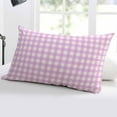 thumbnail image 5 of Pink Grid Throw Pillow Cover 20 x 26 Inch Decorative Pillow Cover Checkered Plaid Gingham Lattice Trellis Print Lumbar Pillowcase Seasonal Rectangle Cushion Case for Couch Sofa Bed Living Room, 5 of 7