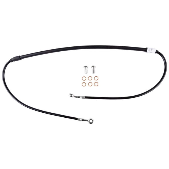 Tusk Front Motorcycle Steel Braided Brake Line Standard Length Black for Kawasaki Kx450 2019-2022