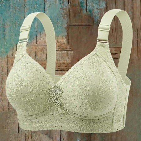 YEJIMAN Mothers Day  Women s No Ring French Women s Front Close Bra T Back Plus Size Unlined Bra for Large Bust Lactation Underwear  Green Bikini Underwear For Women