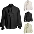 thumbnail image 7 of Mens Medieval Renaissance Steampunk Ruffle Collar Blouse Pirate Vampire Shirt, 7 of 7